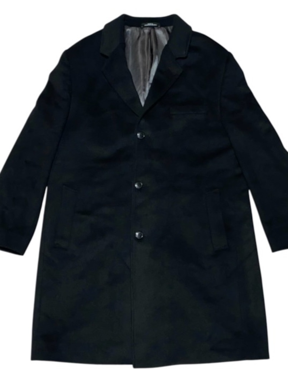 Men's London Fog Signature Black Dress Coat, wool Size 48R (M)